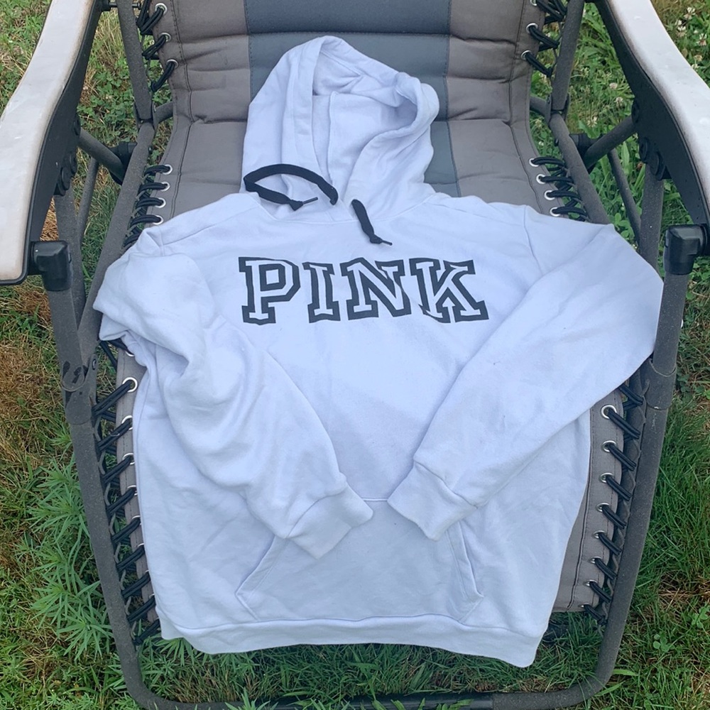 Pink logo collection pull over hoodie! Size XS